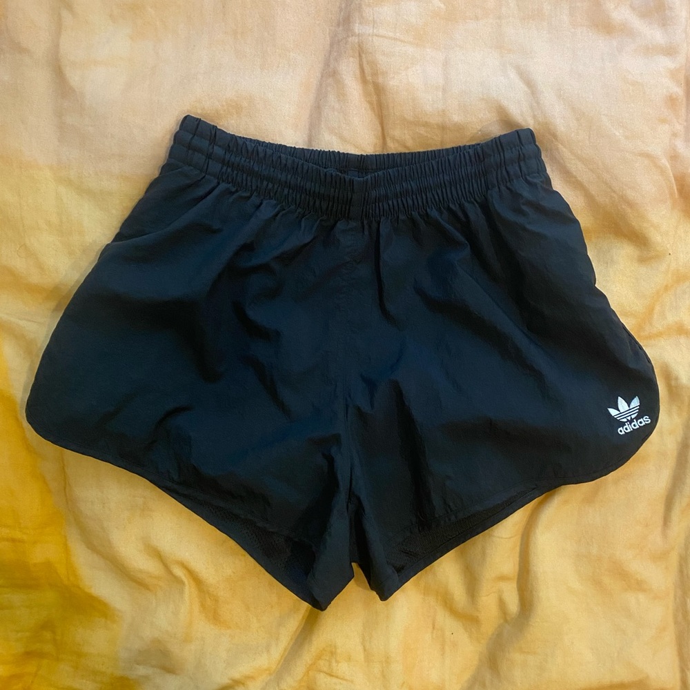 Black adidas track shorts